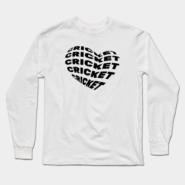 Cricket In The Shape Of A Heart Long Sleeve T-Shirt by TeeFusion-Hub